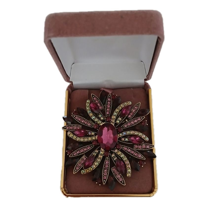 Plum Purple Large Diamante Brooch(2)