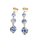 Porcelain Effect Drop Clip On Earrings