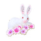 Pretty Bunny And Flower Ladies Brooch