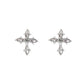 Pretty Crystal Cross Communion Clip On Earrings
