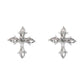Pretty Crystal Cross Communion Clip On Earrings