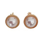 Pretty Edge Round Pearl Clip On Earrings