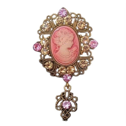 Pretty Ladies Cameo Centre Brooch