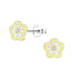 Pretty Pave Surround Sterling Silver Flower Earrings