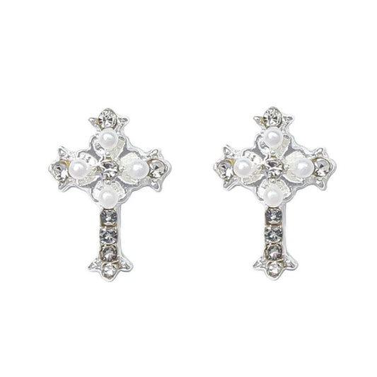 Pretty Pearl Communion Clip On Earrings