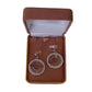 Pretty Round Flower Centre Silver Disc Dangly Earrings(2)