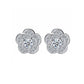Pretty Pave Surround Sterling Silver Flower Earrings