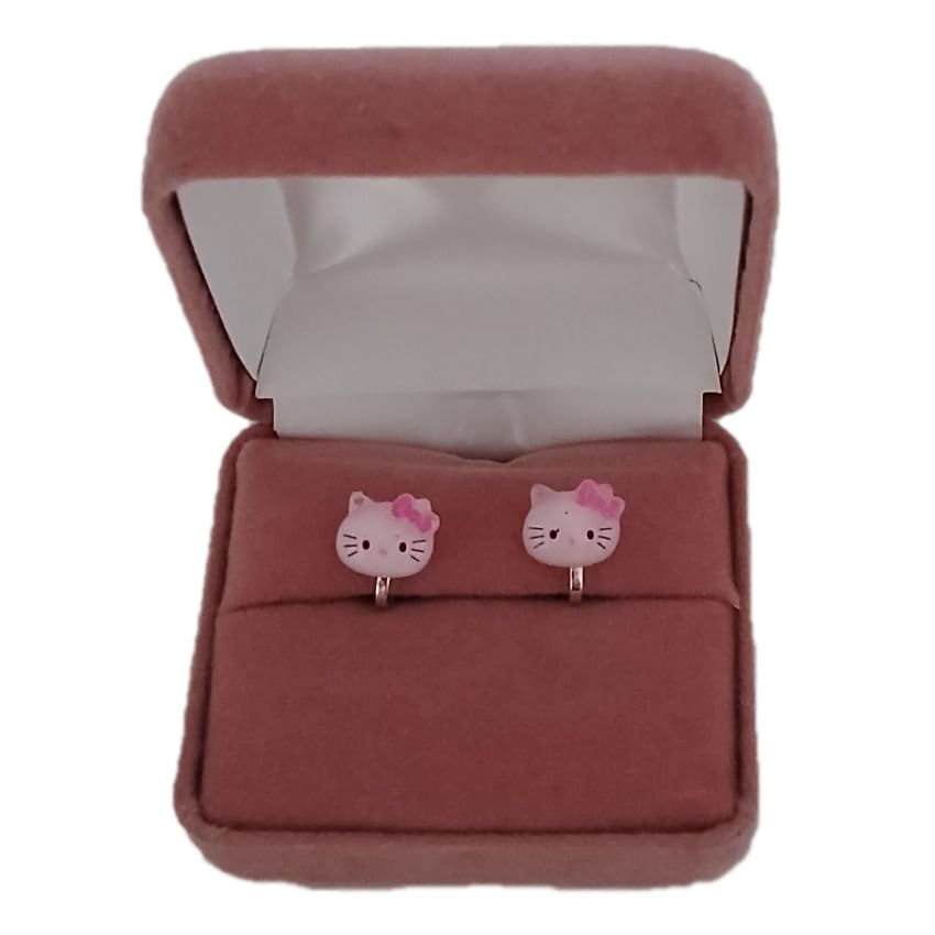 Pretty Cat Stud Childrens Clip On Earrings(2)