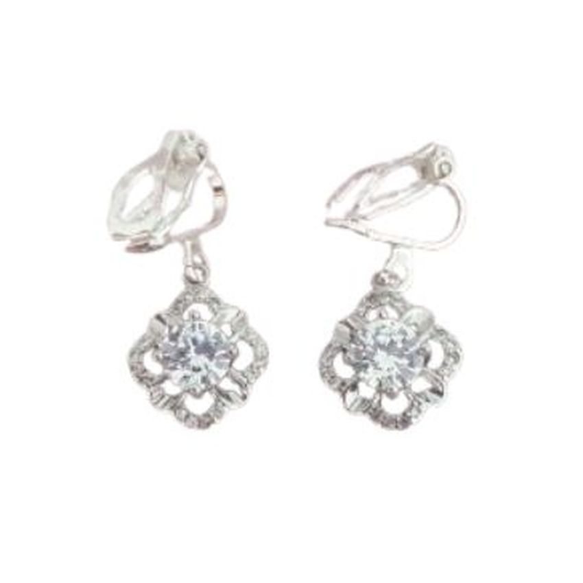 Pretty Crystal Clip On Drop Diamante Earrings