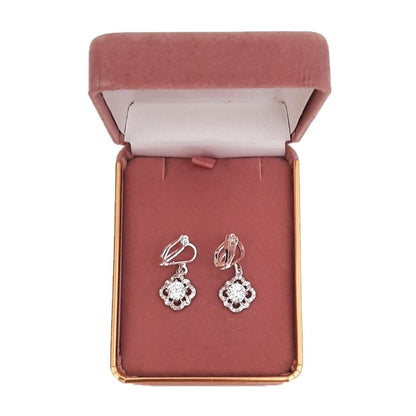 Pretty Crystal Clip On Drop Diamante Earrings(2)