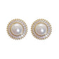 Pretty Diamante Pearl Clip On Earrings