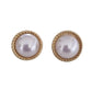 Pretty Edge Round Pearl Clip On Earrings