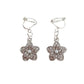 Pretty Flower And Pearl Clip On Earrings