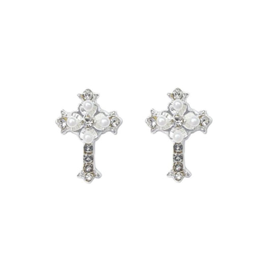 Pretty Pearl Communion Clip On Earrings