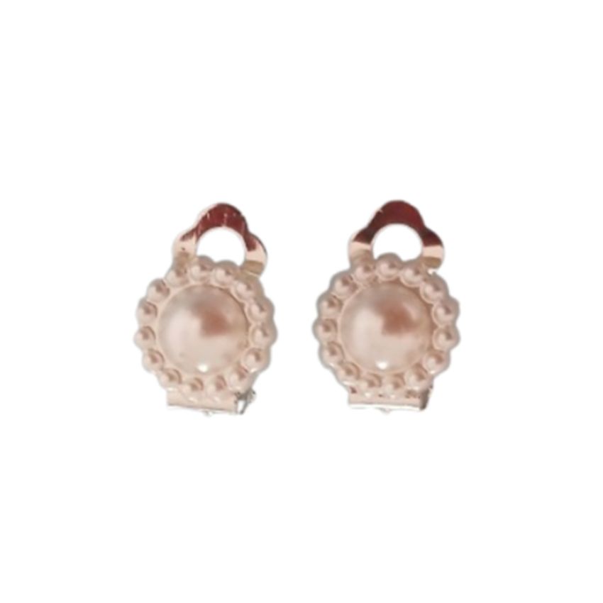 Pretty Pearl Flower Clip On Earrings