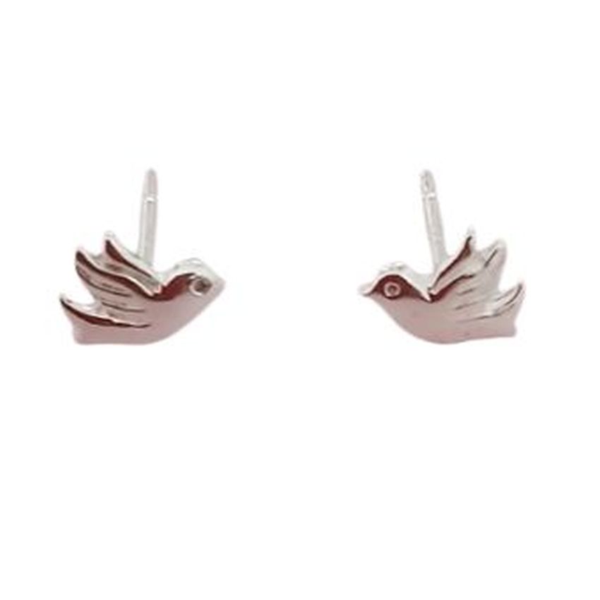 Pretty Stud Sterling Silver Dove Earrings For Confirmation