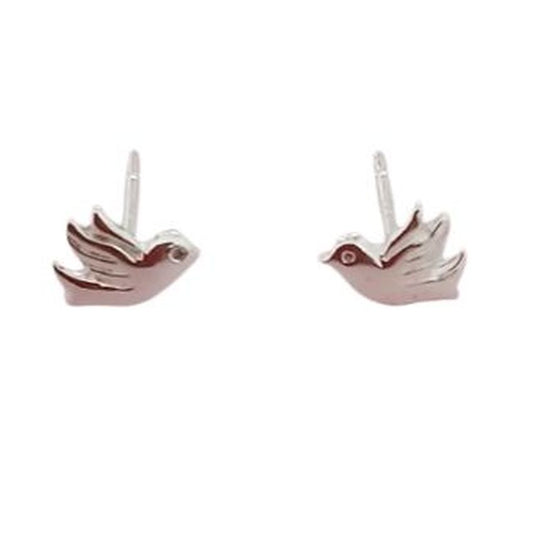 Pretty Stud Sterling Silver Dove Earrings For Confirmation