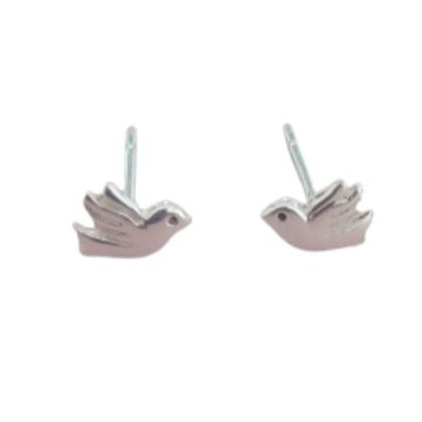 Pretty Stud Sterling Silver Dove Earrings For Confirmation