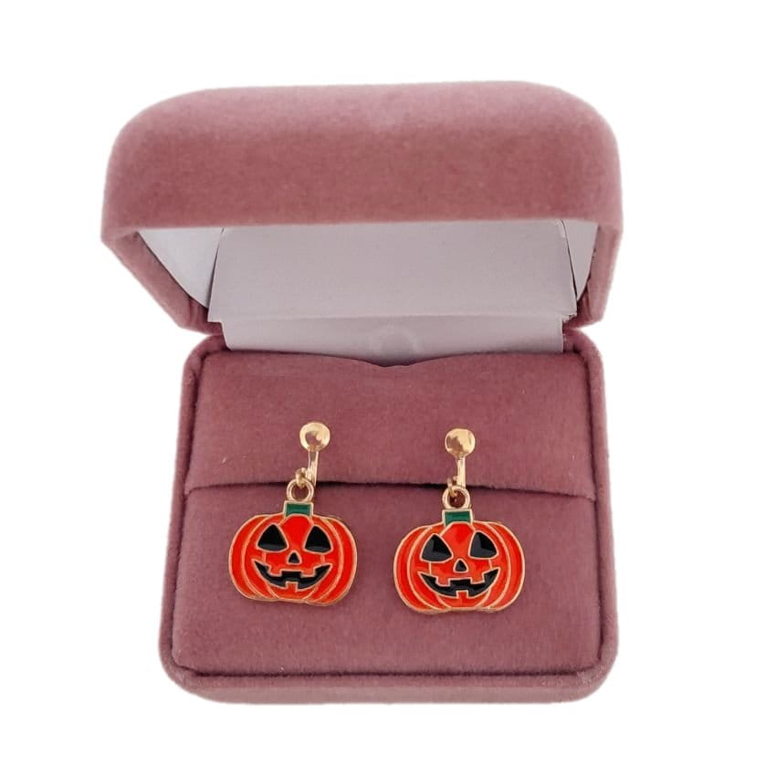 Pumpkin Halloween Clip On Earrings(2)