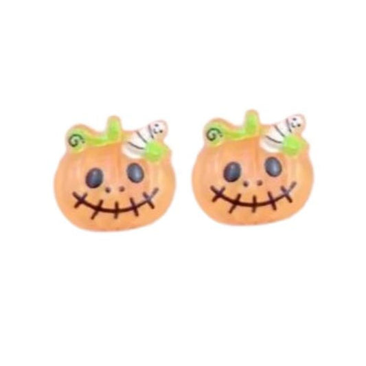 Pumpkin Stud Childrens Clip On Earrings