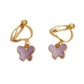 Purple Butterfly Clip On Earrings