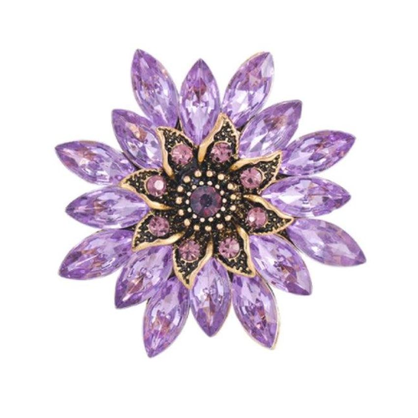 Pretty Bunny And Flower Ladies Brooch