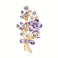 Purple Floral Bouquet Crystal Brooch