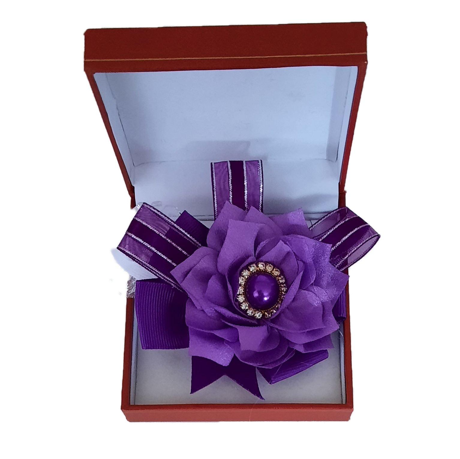 Purple Lotus Flower Wrist Corsage