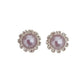 Purple Round Diamante Clip On Earrings