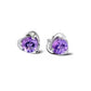Purple Stone Silver And CZ Stud Earrings