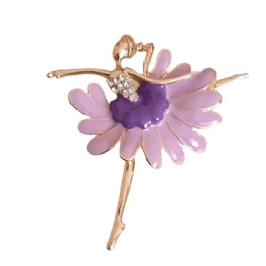 Purple Dancing Ballerina Brooch