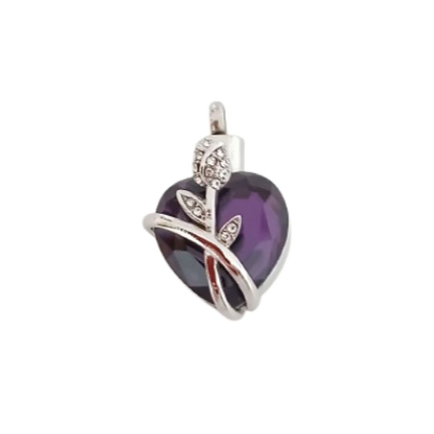 Purple And Cubic Zirconia Memorial Locket