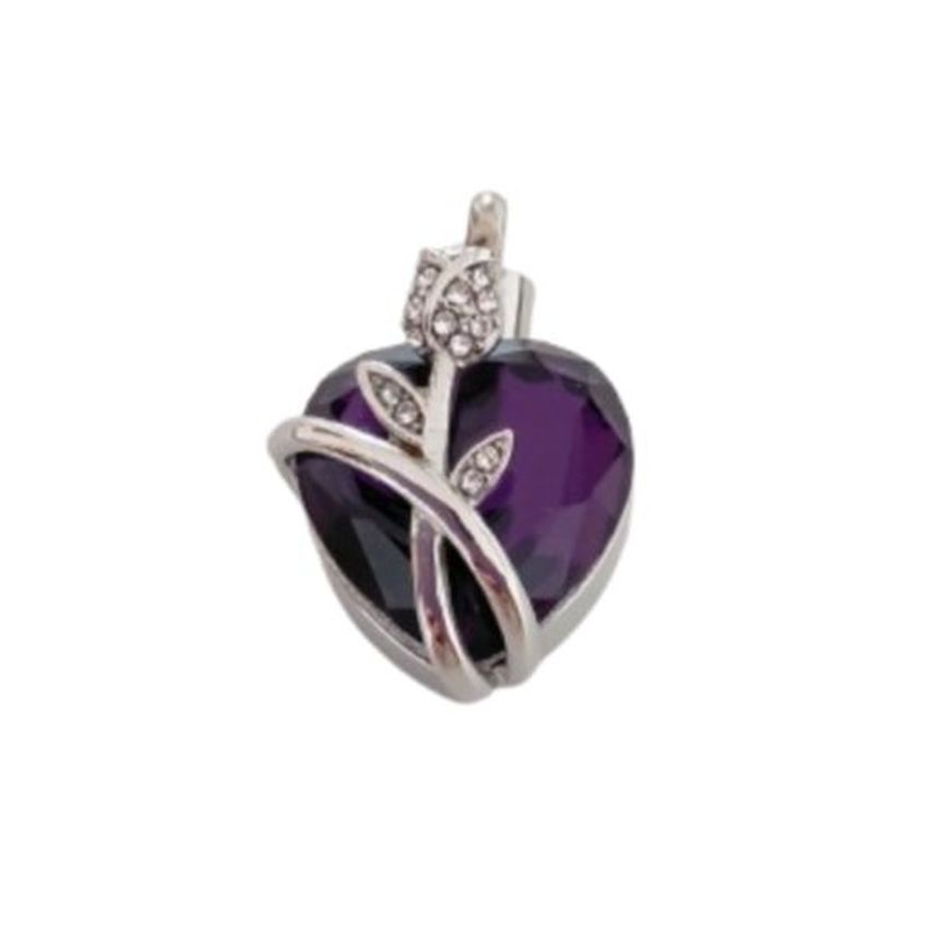 Purple And Cubic Zirconia Memorial Locket