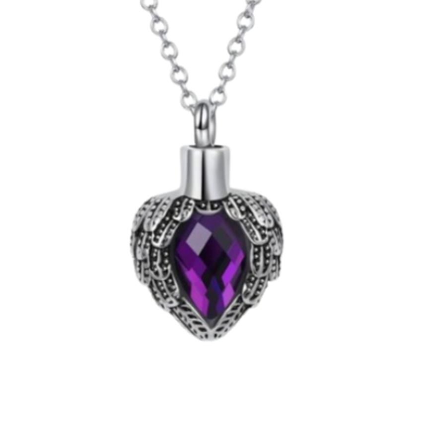 Purple Centre Wing Ashes Locket