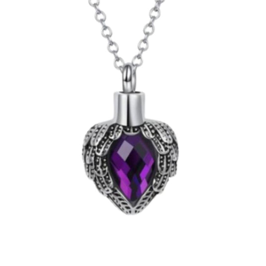 Purple Centre Wing Ashes Locket