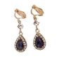 Purple Cushion Surround Drop Clip On Earrings