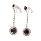 Purple Dangly Clip On Diamante Earrings