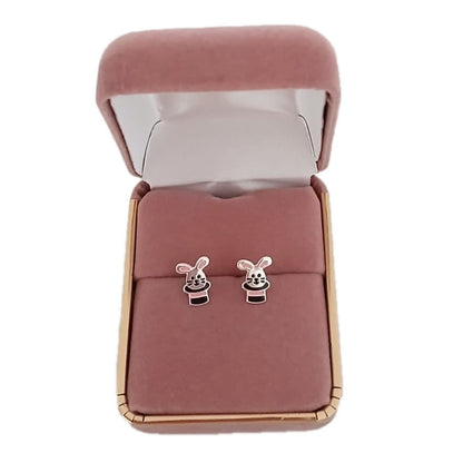 Rabbit And Hat Sterling Silver Childrens Earrings(2)