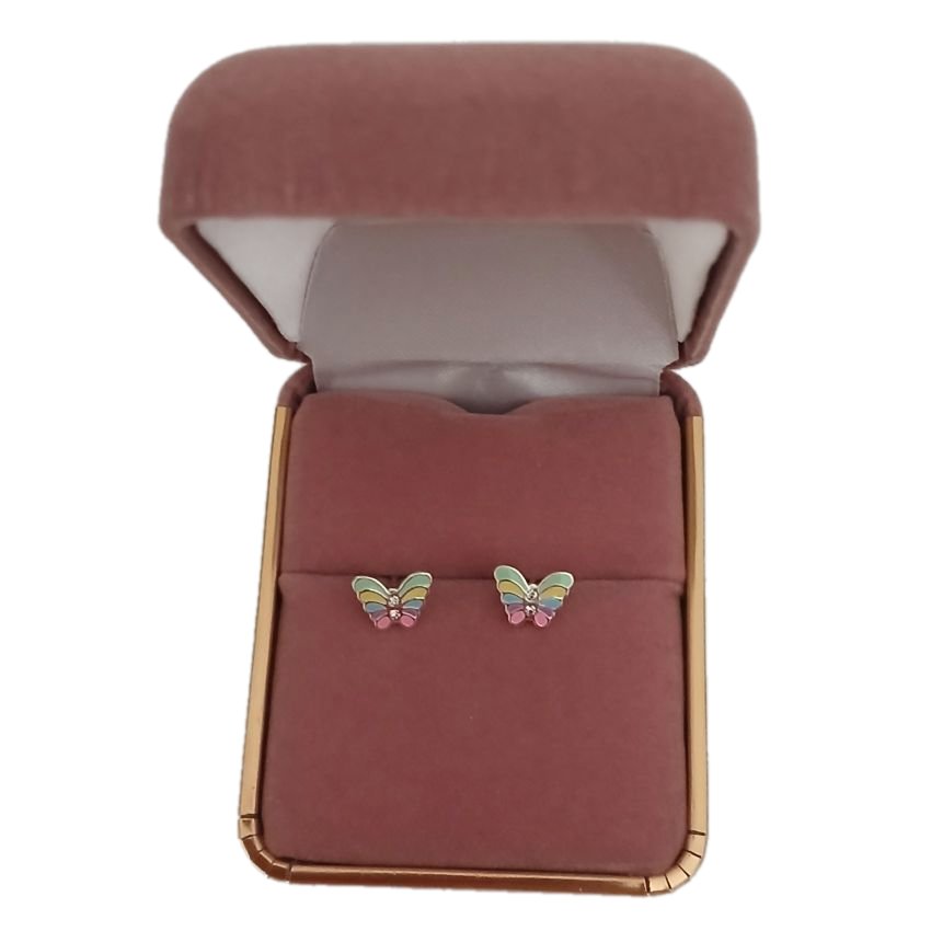 Rainbow Sterling Silver Butterfly Earrings(2)
