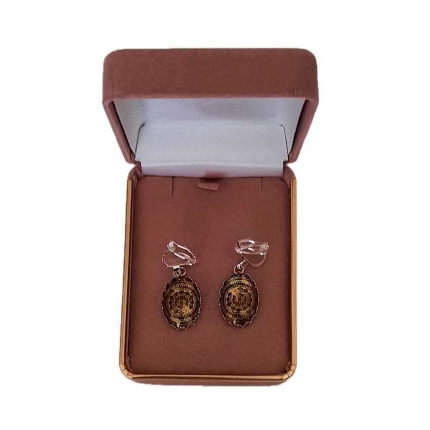 Raised Edge Mandela Clip On Earrings(2)