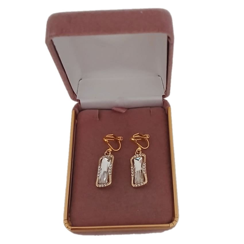 Rectangle Vintage Design Clip On Earrings(2)