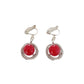 Red Ball Centre Clip On Earrings