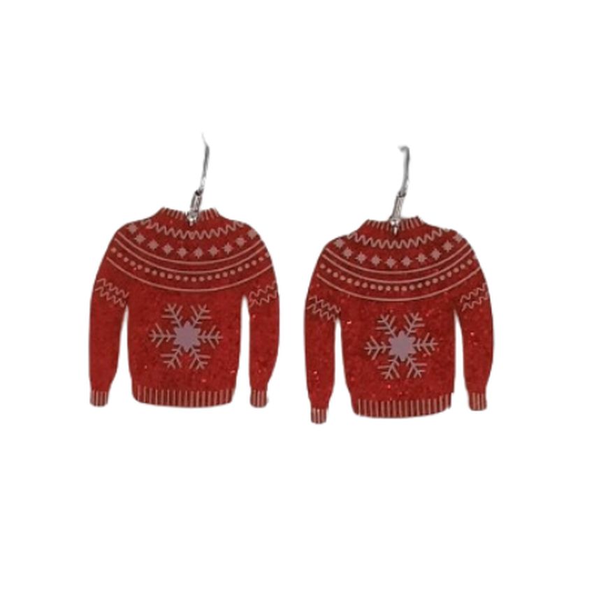Red Christmas Jumper Earrings