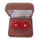 Red Flower Clip On Earrings(2)