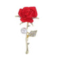 Red Rose Enamel Diamante Brooch