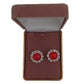 Red Round Diamante Clip On Earrings(2)
