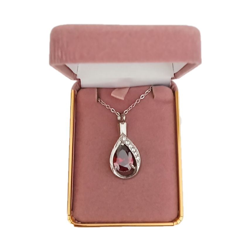 Red Stone Memorial Cremation Ashes Pendant(2)