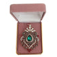Red And Green Stone Set Gilt Brooch(2)
