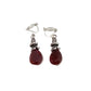 Red Diamante Drop Clip On Earrings