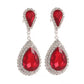 Red Double Diamante Clip On Earrings